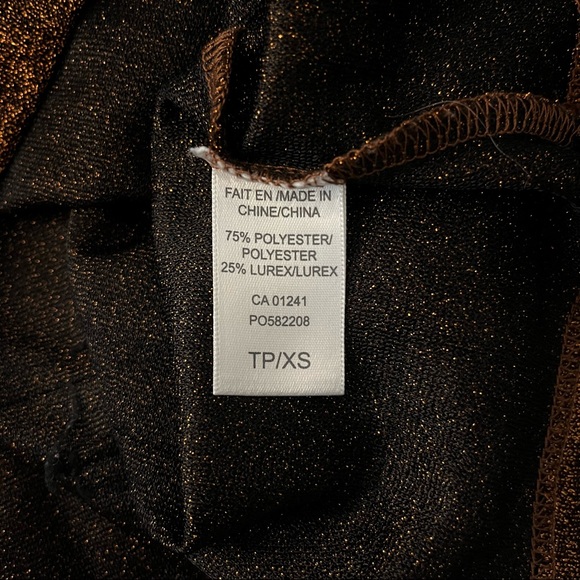 Gold Shiny Sparkly Cropped Tee Shirt - Picture 9 of 9